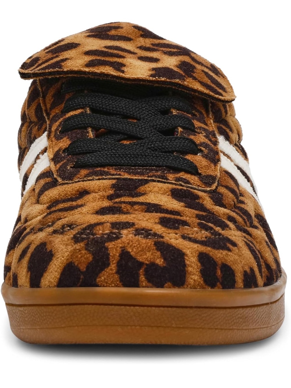 Steve Madden Leopard Print Sneakers with White Stripes and Red Lining - Picture 3 of 10